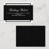 Website zur Hochzeit von Schwarzweiß-Schriftzeiche Begleitkarte (Vorne/Hinten)
