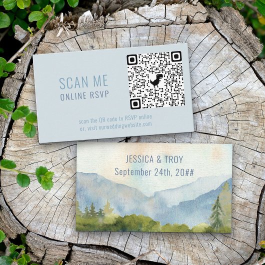 Website zur Hochzeit von UAWG QR Code Mountain Lak Begleitkarte