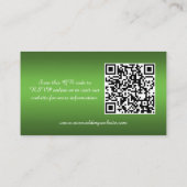 Website zur Hochzeit von Vintagen Grünblüten Begleitkarte (Rückseite)