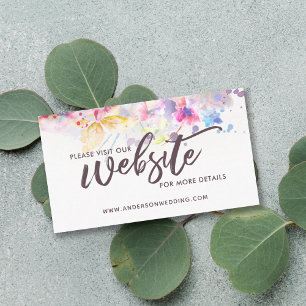 Website zur Hochzeit von Wasserfarben-Pastellfarbe Begleitkarte