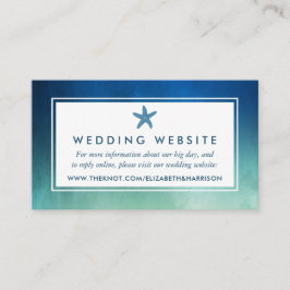 Website zur Hochzeit von Watercolor Ocean Starfish Begleitkarte