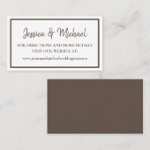 Website zur Hochzeit von White Brown Script Visitenkarte (Vorne/Hinten)