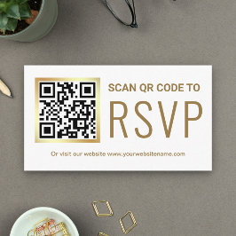 Website zur Hochzeit von White Gold Foil QR Code U Begleitkarte
