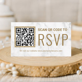 Website zur Hochzeit von White Marble Gold QR Code Begleitkarte