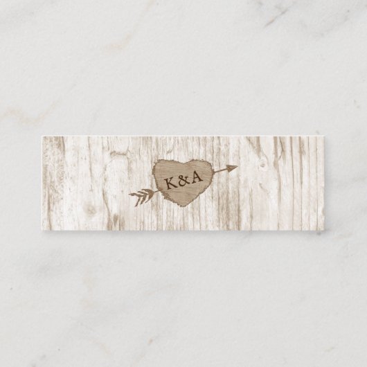 Website zur Hochzeitskollektion "Carved Heart Tree Mini Visitenkarte (Rückseite)