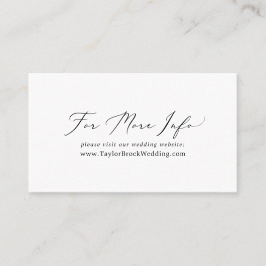 Website zur Hochzeitsstimmung in der Schwarzkallig Begleitkarte (Vorderseite)