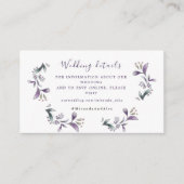 Website zur Hochzeitsstimmung in Lavendel Begleitkarte (Vorderseite)