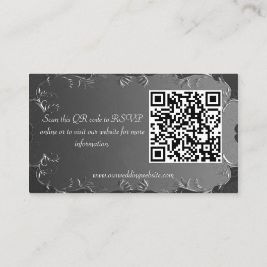 Website zur Hochzeitsszenierung in klassischem Dun Begleitkarte (Rückseite)