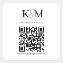 Website zur Hochzeitsszenierung mit QR-Code für Mi