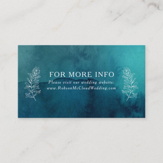 Website zur Hochzeitsszenierung von Moody Ocean Wa Begleitkarte (Vorderseite)