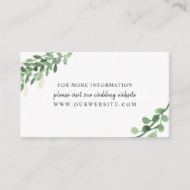 Website zur Information über Hochzeiten im Grünen Begleitkarte