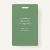 Website zur Kontaktaufnahme mit Namen hinzufügen Ausweis (Rückseite)