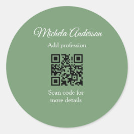 Website zur Kontaktaufnahme mit Namen hinzufügen Runder Aufkleber