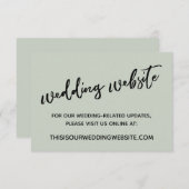 Website zur lässigen Handschrift Grüne Hochzeit Begleitkarte (Vorne/Hinten)