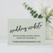 Website zur lässigen Handschrift Grüne Hochzeit Begleitkarte (Stehend Vorderseite)