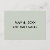 Website zur lässigen Handschrift Grüne Hochzeit Begleitkarte (Rückseite)