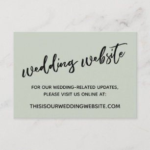Website zur lässigen Handschrift Grüne Hochzeit Begleitkarte