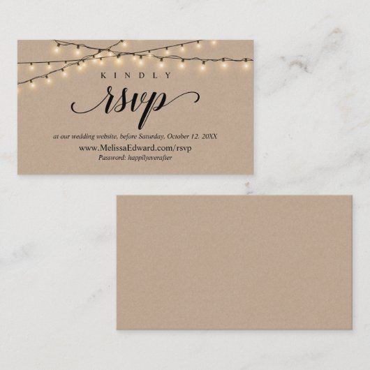 Website zur Online-UAWG, "String Lights Kraft Encl Begleitkarte (Vorne/Hinten)