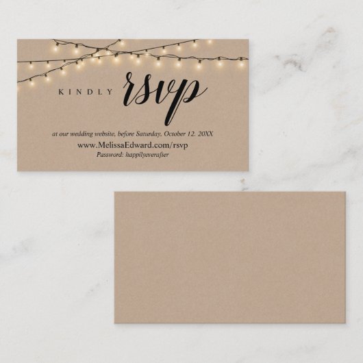 Website zur Online-UAWG, "String Lights Kraft Encl Begleitkarte (Vorne/Hinten)