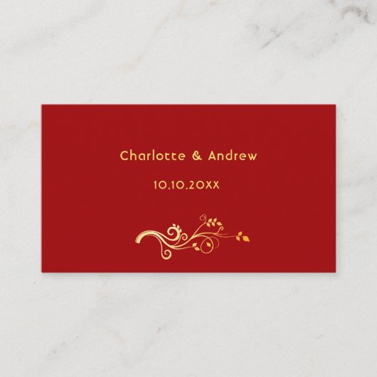 Website zur Reaktion auf Hochzeiten von Rotgold QR Begleitkarte (Vorderseite)