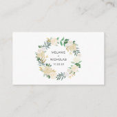 Website zur Trauung von weißem Blumenkranz oder In Begleitkarte (Rückseite)