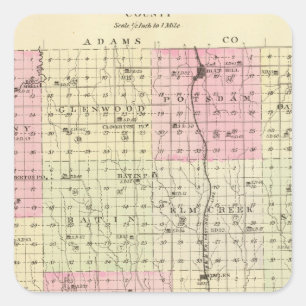 Webster County, Nebraska Quadratischer Aufkleber
