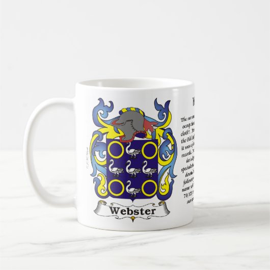 Webster-Familien-Wappen Tasse (Links)