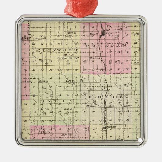 Webster-Landkreis, Nebraska Ornament Aus Metall (Vorne)