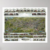 Webster, MA Panoramic Map - 1892 Poster (Vorne)
