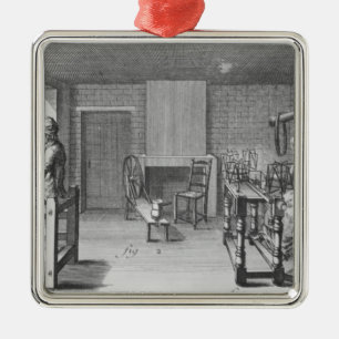 Webstuhl für spinnende Strümpfe Silbernes Ornament