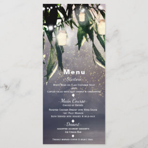 Wech Willow Tree & Mason Jar Lights Menu Card Menükarte