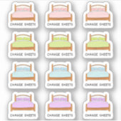 Wechsel der Bettwäsche Reinigung der Erinnerung Ha Aufkleber (Vorderseite)
