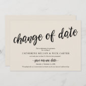 Wechsel des Hochzeitstils, Creme, Ankündigungskart Einladung (Vorne/Hinten)