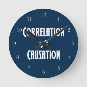 Wechselbeziehung entspricht nicht Verursachung Runde Wanduhr