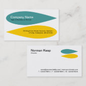 Wechselblätter - Ozeangrün und orange Visitenkarte (Vorne/Hinten)