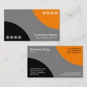 Wechselkurven II - Schwarz, Grau und Orange Visitenkarte (Vorne/Hinten)