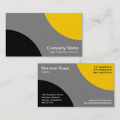 Wechselkurven - Schwarz, Grau und Gelb Visitenkarte (Vorne/Hinten)