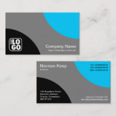 Wechselkurven - Schwarz, Grau und Himmelblau Visitenkarte (Vorne/Hinten)