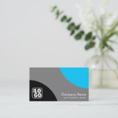 Wechselkurven - Schwarz, Grau und Himmelblau Visitenkarte (Stehend Vorderseite)