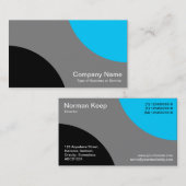 Wechselkurven - Schwarz, Grau und Himmelblau Visitenkarte (Vorne/Hinten)