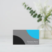 Wechselkurven - Schwarz, Grau und Himmelblau Visitenkarte (Stehend Vorderseite)