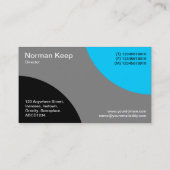 Wechselkurven - Schwarz, Grau und Himmelblau Visitenkarte (Rückseite)