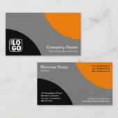 Wechselkurven - Schwarz, Grau und Orange Visitenkarte (Vorne/Hinten)