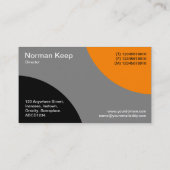 Wechselkurven - Schwarz, Grau und Orange Visitenkarte (Rückseite)