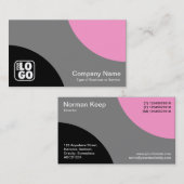 Wechselkurven - Schwarz, Grau und Rosa Visitenkarte (Vorne/Hinten)