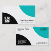 Wechselkurven - Schwarz und Aqua Visitenkarte (Vorne/Hinten)