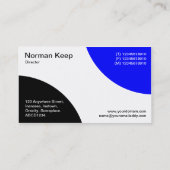 Wechselkurven - Schwarz und Blau Visitenkarte (Rückseite)