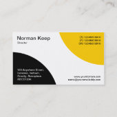 Wechselkurven - Schwarz und Gelb Visitenkarte (Rückseite)