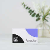 Wechselkurven - Schwarz und Mittelblau Visitenkarte (Stehend Vorderseite)