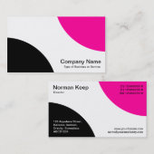 Wechselkurven - Schwarz und Warm rosa Visitenkarte (Vorne/Hinten)
